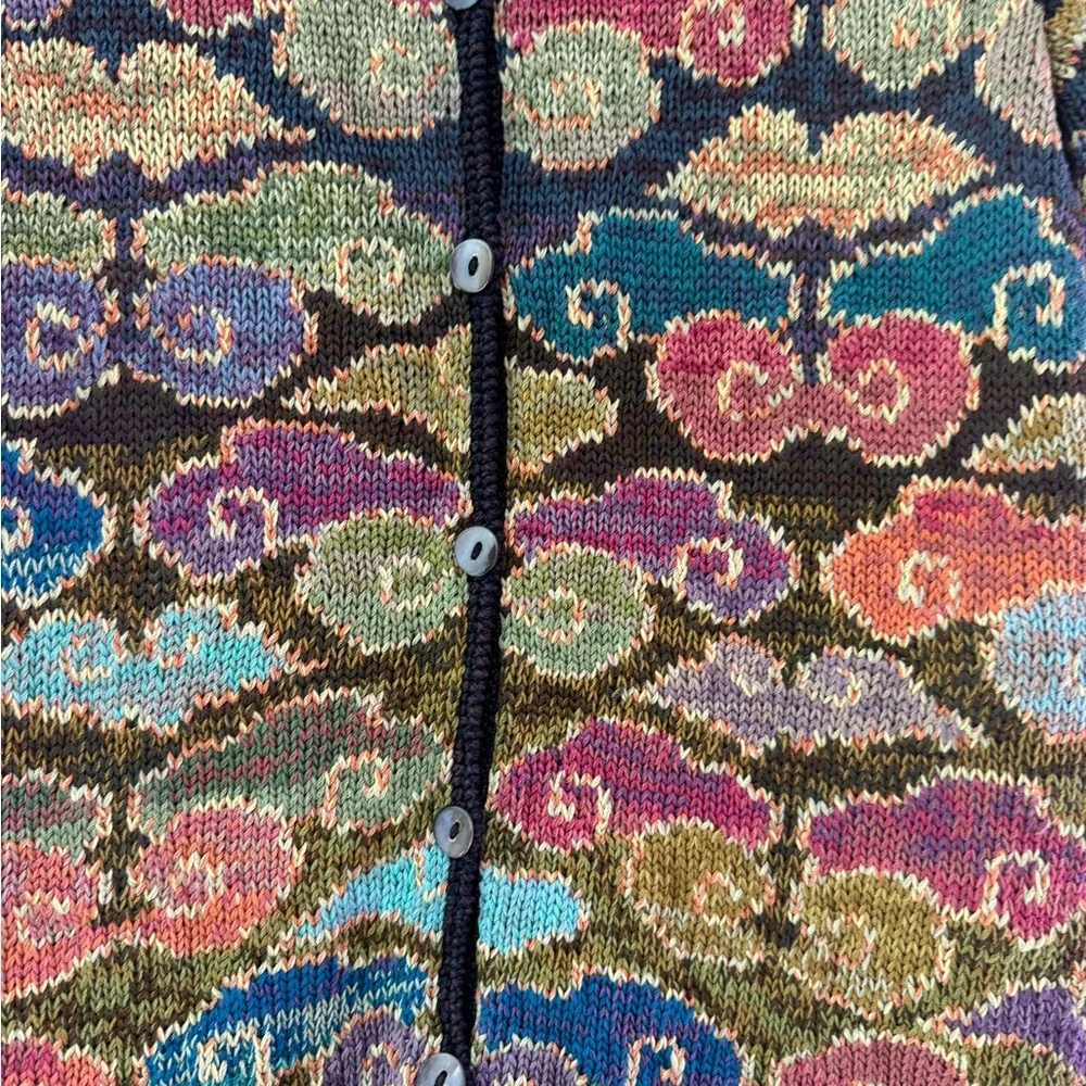 Peruvian Connection Multicolor Patterned Button Cardigan - Small - Picture 2 of 5